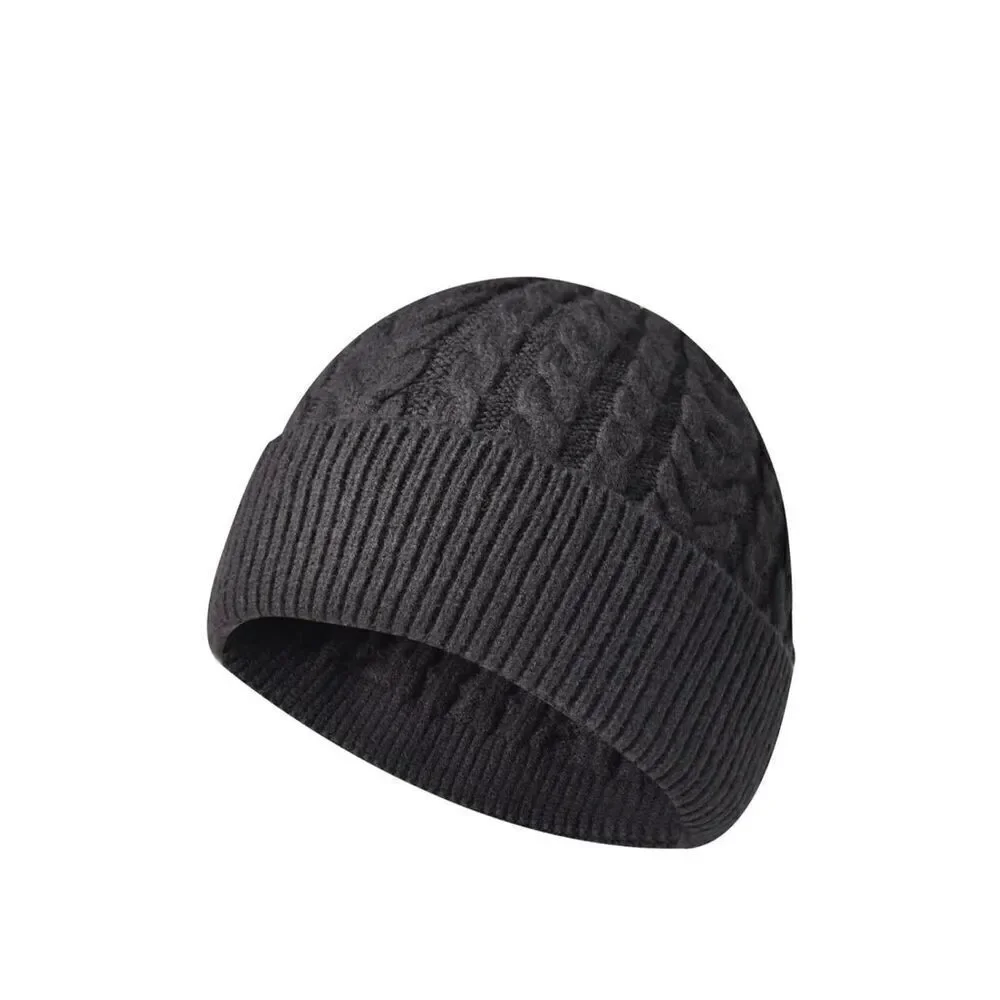 Dark Grey Knit Winter Beanie Hat